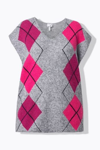 Moda za polnejše Prsluk pleteni V ovratnika plus velikost, xxl, Ulla Popken in Johann Popken (JP1880)