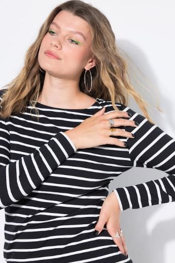 Moda za polnejše Majica dugih rukava užeg kroja plus velikost, xxl, Ulla Popken in Johann Popken (JP1880)