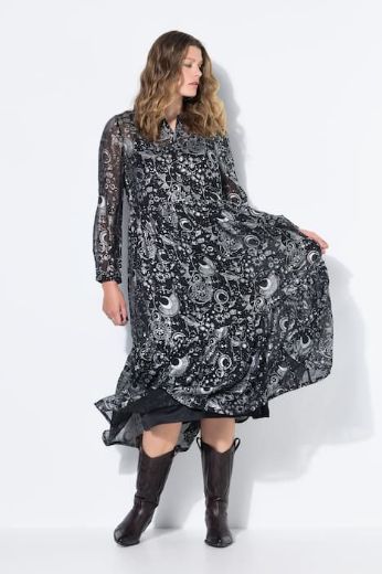 Moda za polnejše Haljina maxi dugih rukava plus velikost, xxl, Ulla Popken in Johann Popken (JP1880)