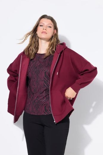 Moda za polnejše Majica dugih rukava s patentnim zatvaračem i kapuljačom plus velikost, xxl, Ulla Popken in Johann Popken (JP1880)