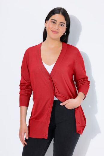 Moda za polnejše Kardigan klasični V ovratnik plus velikost, xxl, Ulla Popken in Johann Popken (JP1880)