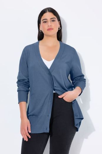 Moda za polnejše Kardigan klasični V ovratnik plus velikost, xxl, Ulla Popken in Johann Popken (JP1880)