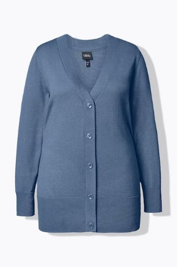 Moda za polnejše Kardigan klasični V ovratnik plus velikost, xxl, Ulla Popken in Johann Popken (JP1880)