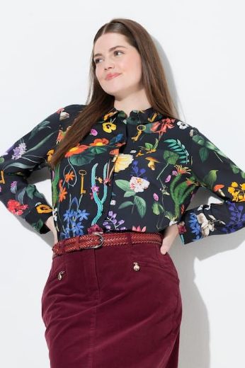 Moda za polnejše Košulja dugih rukava cvjetnog printa plus velikost, xxl, Ulla Popken in Johann Popken (JP1880)