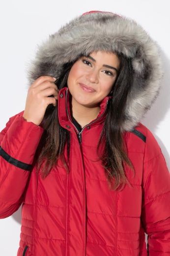 Moda za polnejše Jakna štepana s imitacijom krzna na kapuljači plus velikost, xxl, Ulla Popken in Johann Popken (JP1880)