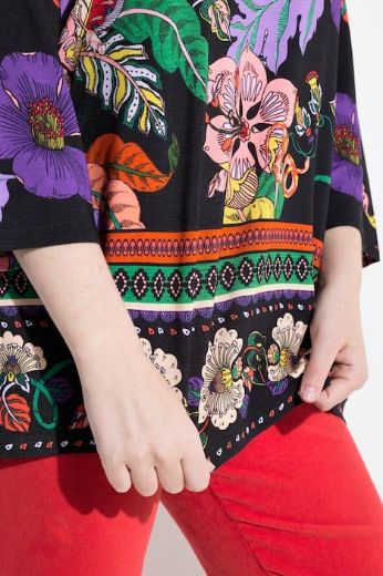 Moda za polnejše Majica A kroja  s 3/4 rukavima cvjetnog printa plus velikost, xxl, Ulla Popken in Johann Popken (JP1880)