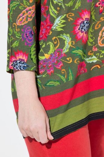 Moda za polnejše Majica A kroja  s 3/4 rukavima cvjetnog printa plus velikost, xxl, Ulla Popken in Johann Popken (JP1880)