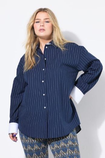 Moda za polnejše Košulja dugih rukava na pruge plus velikost, xxl, Ulla Popken in Johann Popken (JP1880)