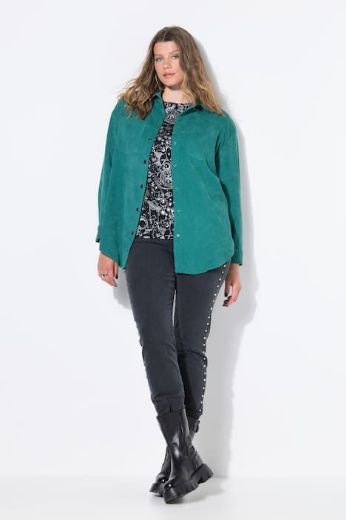 Moda za polnejše Košulja od samta dugih rukava šireg kroja plus velikost, xxl, Ulla Popken in Johann Popken (JP1880)