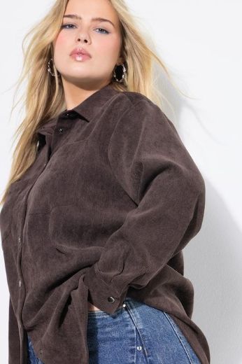 Moda za polnejše Košulja od samta dugih rukava šireg kroja plus velikost, xxl, Ulla Popken in Johann Popken (JP1880)