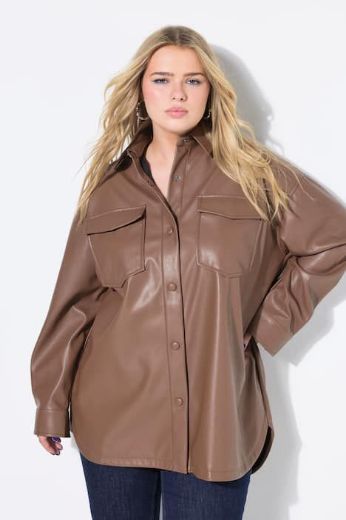 Moda za polnejše Košulja dugih rukava imitacija kože plus velikost, xxl, Ulla Popken in Johann Popken (JP1880)