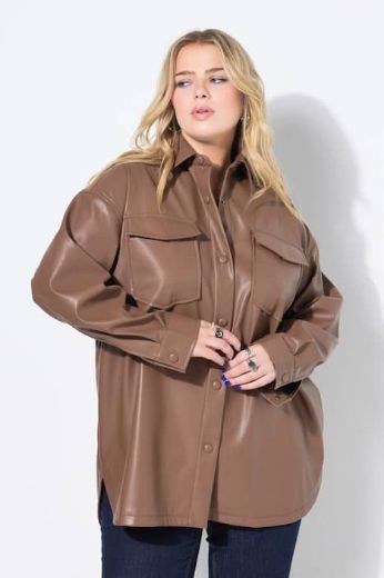 Moda za polnejše Košulja dugih rukava imitacija kože plus velikost, xxl, Ulla Popken in Johann Popken (JP1880)