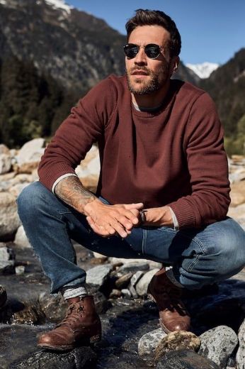 Moda za polnejše Pulover okrugli ovratnik plus velikost, xxl, Ulla Popken in Johann Popken (JP1880)