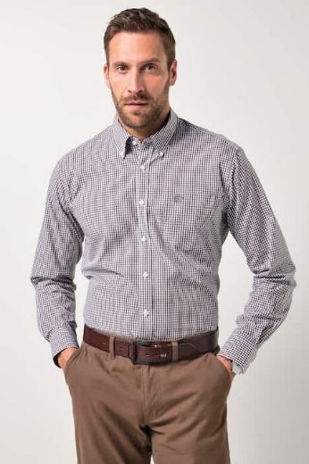 Moda za polnejše Košulja karirana dugih rukava plus velikost, xxl, Ulla Popken in Johann Popken (JP1880)