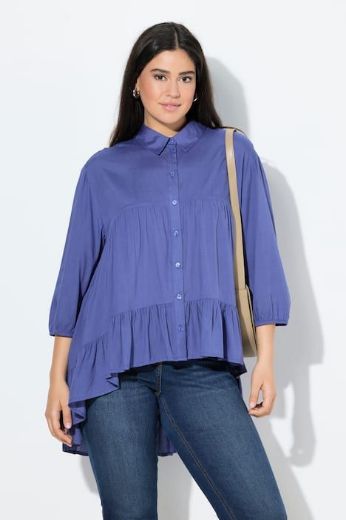 Moda za polnejše Bluza 3/4 rukav na volane plus velikost, xxl, Ulla Popken in Johann Popken (JP1880)