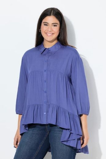 Moda za polnejše Bluza 3/4 rukav na volane plus velikost, xxl, Ulla Popken in Johann Popken (JP1880)