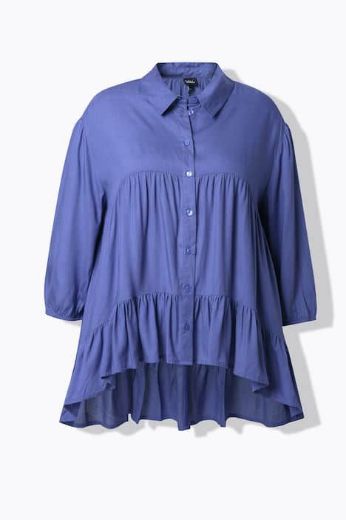 Moda za polnejše Bluza 3/4 rukav na volane plus velikost, xxl, Ulla Popken in Johann Popken (JP1880)