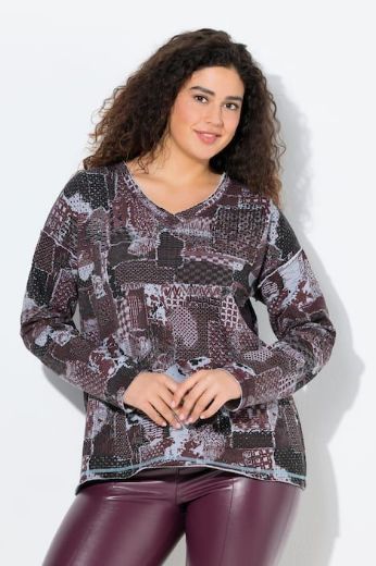 Moda za polnejše Majica dugih rukava V ovratnika plus velikost, xxl, Ulla Popken in Johann Popken (JP1880)