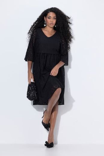 Moda za polnejše Haljina elegantna 3/4 rukava A kroja plus velikost, xxl, Ulla Popken in Johann Popken (JP1880)