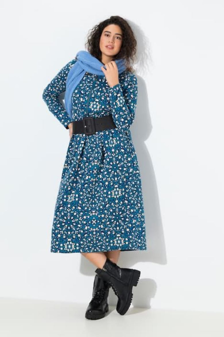 Moda za polnejše Haljina dugih rukava A kroja plus velikost, xxl, Ulla Popken in Johann Popken (JP1880)