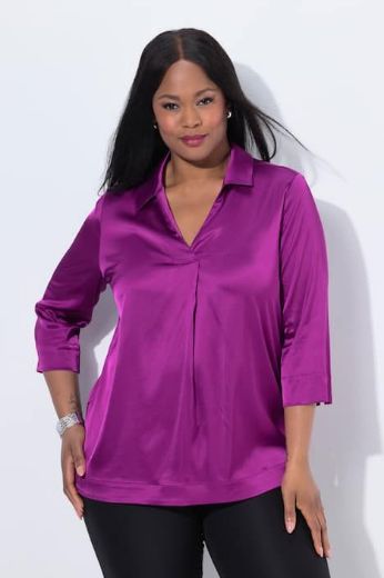 Moda za polnejše Bluza elegantna 3/4 rukava plus velikost, xxl, Ulla Popken in Johann Popken (JP1880)