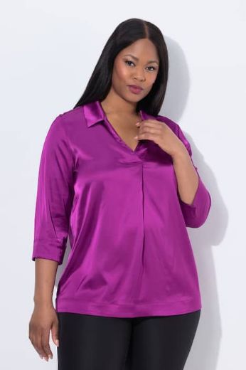 Moda za polnejše Bluza elegantna 3/4 rukava plus velikost, xxl, Ulla Popken in Johann Popken (JP1880)