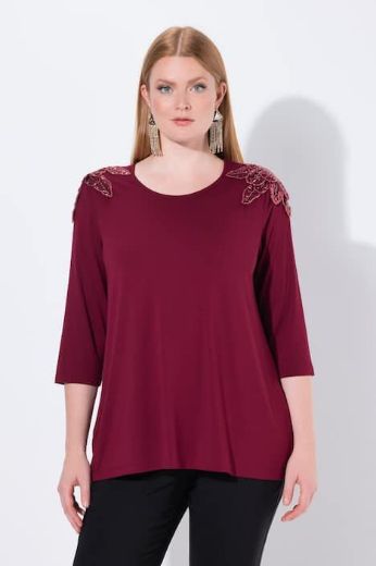 Moda za polnejše Majica 3/4 rukava s ukrasnim detaljima A kroja plus velikost, xxl, Ulla Popken in Johann Popken (JP1880)