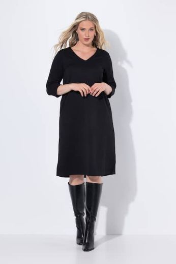 Moda za polnejše Haljina 3/4 rukava V ovratnika plus velikost, xxl, Ulla Popken in Johann Popken (JP1880)