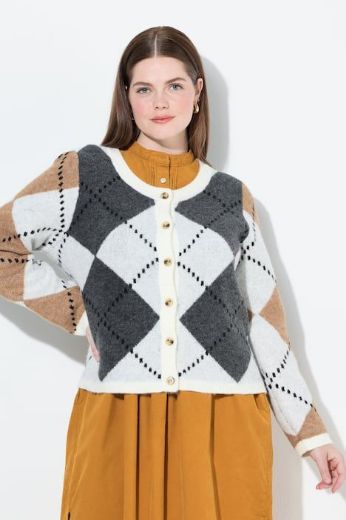 Moda za polnejše Kardigan pleteni na kopčanje plus velikost, xxl, Ulla Popken in Johann Popken (JP1880)