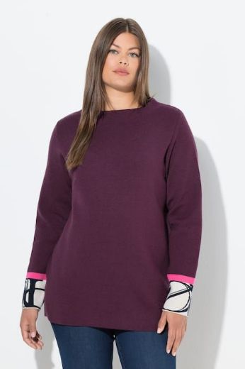 Moda za polnejše Pulover s ukrasnim detaljima na rukavima plus velikost, xxl, Ulla Popken in Johann Popken (JP1880)