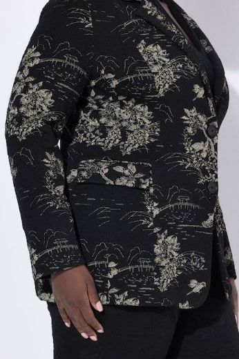 Moda za polnejše Sako cvjetnog motiva plus velikost, xxl, Ulla Popken in Johann Popken (JP1880)