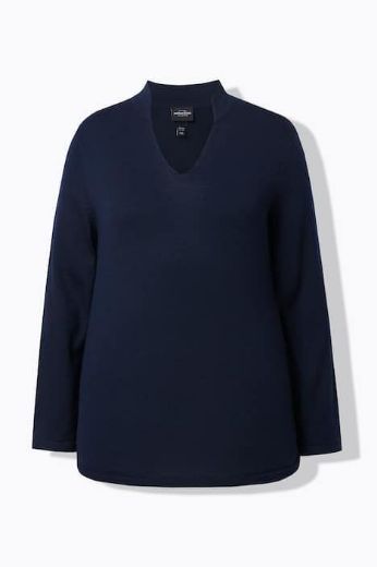 Moda za polnejše Pulover dugih rukava V ovratnika plus velikost, xxl, Ulla Popken in Johann Popken (JP1880)