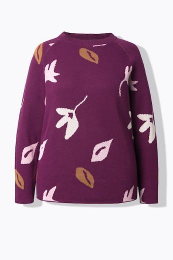 Moda za polnejše Pulover od eko pamuka s printom plus velikost, xxl, Ulla Popken in Johann Popken (JP1880)