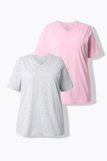 Moda za polnejše Majica 2 komada kratkih rukava plus velikost, xxl, Ulla Popken in Johann Popken (JP1880)