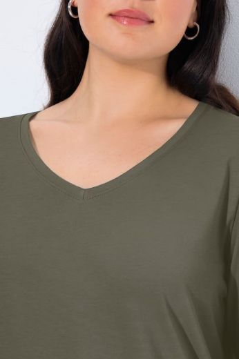 Moda za polnejše Majica dugih rukava V ovratnika plus velikost, xxl, Ulla Popken in Johann Popken (JP1880)