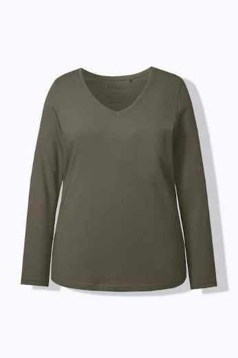 Moda za polnejše Majica dugih rukava V ovratnika plus velikost, xxl, Ulla Popken in Johann Popken (JP1880)