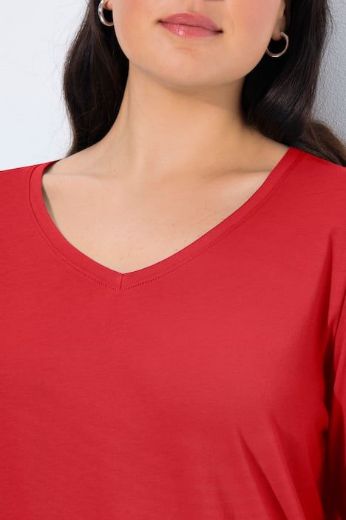 Moda za polnejše Majica dugih rukava V ovratnika plus velikost, xxl, Ulla Popken in Johann Popken (JP1880)