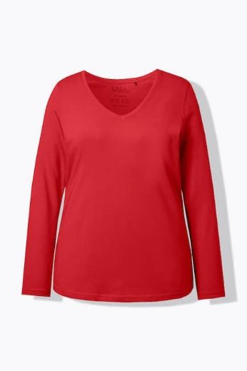 Moda za polnejše Majica dugih rukava V ovratnika plus velikost, xxl, Ulla Popken in Johann Popken (JP1880)