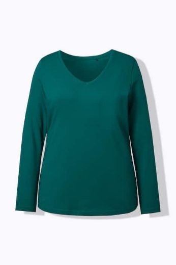 Moda za polnejše Majica dugih rukava V ovratnika plus velikost, xxl, Ulla Popken in Johann Popken (JP1880)