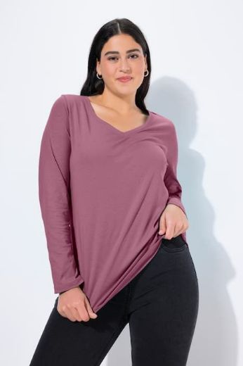 Moda za polnejše Majica dugih rukava V ovratnika plus velikost, xxl, Ulla Popken in Johann Popken (JP1880)