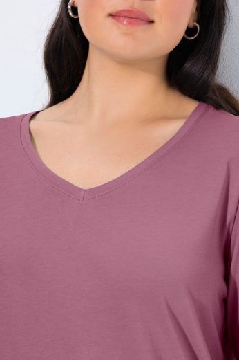 Moda za polnejše Majica dugih rukava V ovratnika plus velikost, xxl, Ulla Popken in Johann Popken (JP1880)