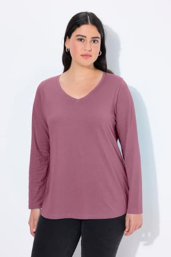 Moda za polnejše Majica dugih rukava V ovratnika plus velikost, xxl, Ulla Popken in Johann Popken (JP1880)