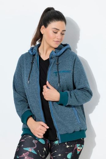 Moda za polnejše Majica dugih rukava s patentnim zatvaračem i kapuljačom plus velikost, xxl, Ulla Popken in Johann Popken (JP1880)