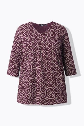 Moda za polnejše Majica 3/4 rukava V ovratnik plus velikost, xxl, Ulla Popken in Johann Popken (JP1880)