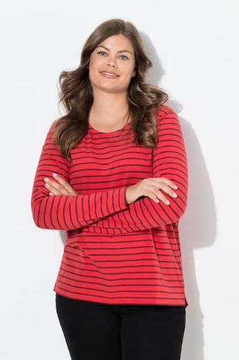 Moda za polnejše Majica dugih rukava na pruge plus velikost, xxl, Ulla Popken in Johann Popken (JP1880)