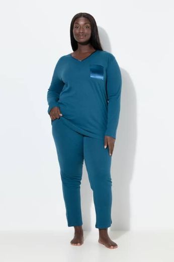 Moda za polnejše Pidžama V ovratnik plus velikost, xxl, Ulla Popken in Johann Popken (JP1880)