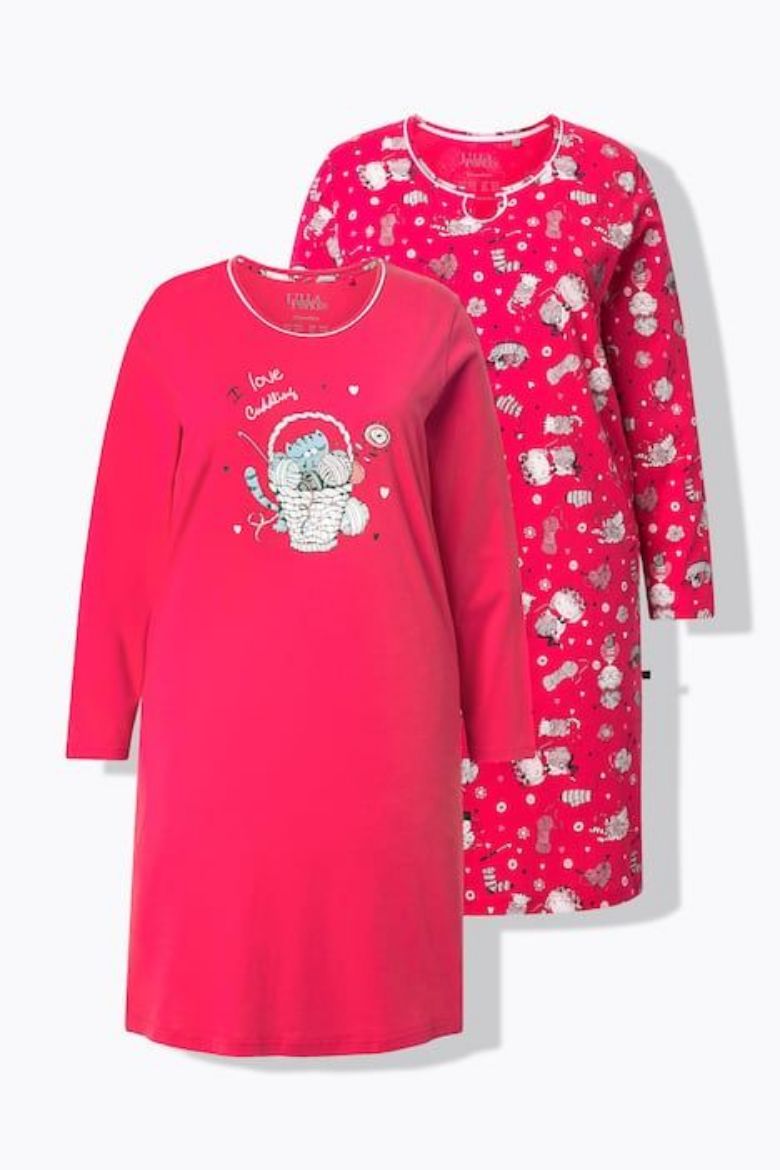 Moda za polnejše Spavaćica dugih rukava 2 komada plus velikost, xxl, Ulla Popken in Johann Popken (JP1880)