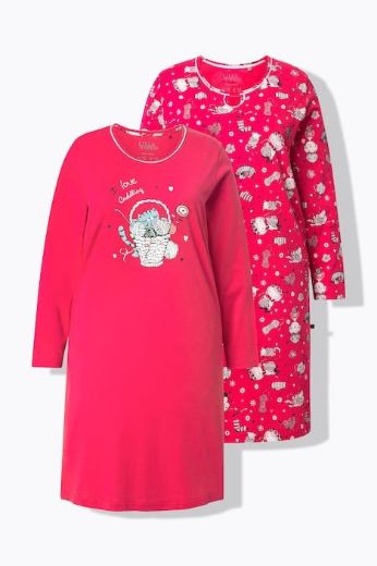 Moda za polnejše Spavaćica dugih rukava 2 komada plus velikost, xxl, Ulla Popken in Johann Popken (JP1880)