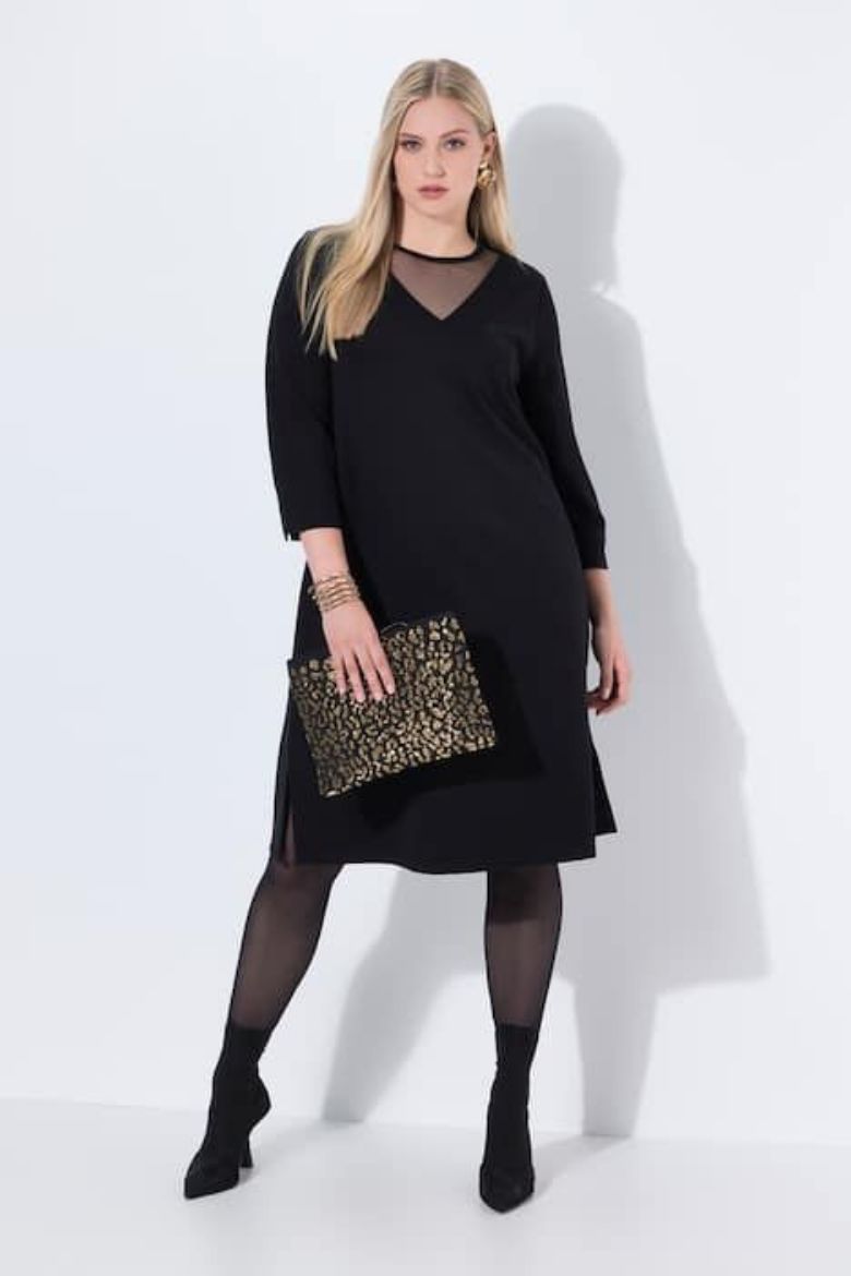 Moda za polnejše Haljina midi 3/4 rukava plus velikost, xxl, Ulla Popken in Johann Popken (JP1880)