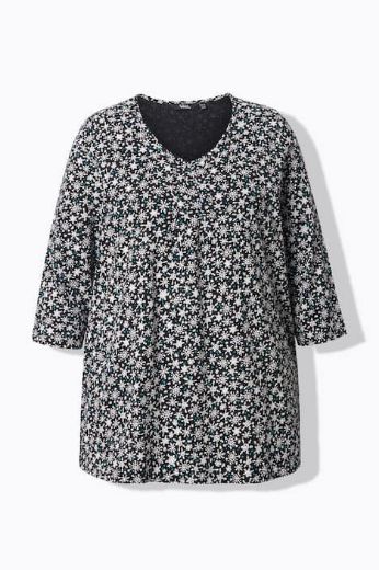 Moda za polnejše Majica 3/4 rukava V ovratnika plus velikost, xxl, Ulla Popken in Johann Popken (JP1880)